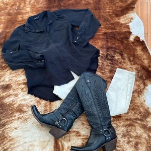 Black Button down Shirt by Velvet Heart